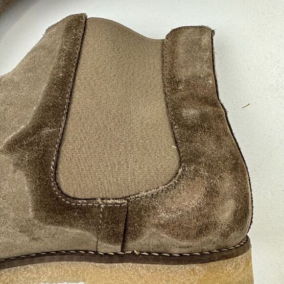 Zara Man Brown Suede Chelsea Ankle Boots Almond Toe Size 44 US 11 - Picture 8 of 12